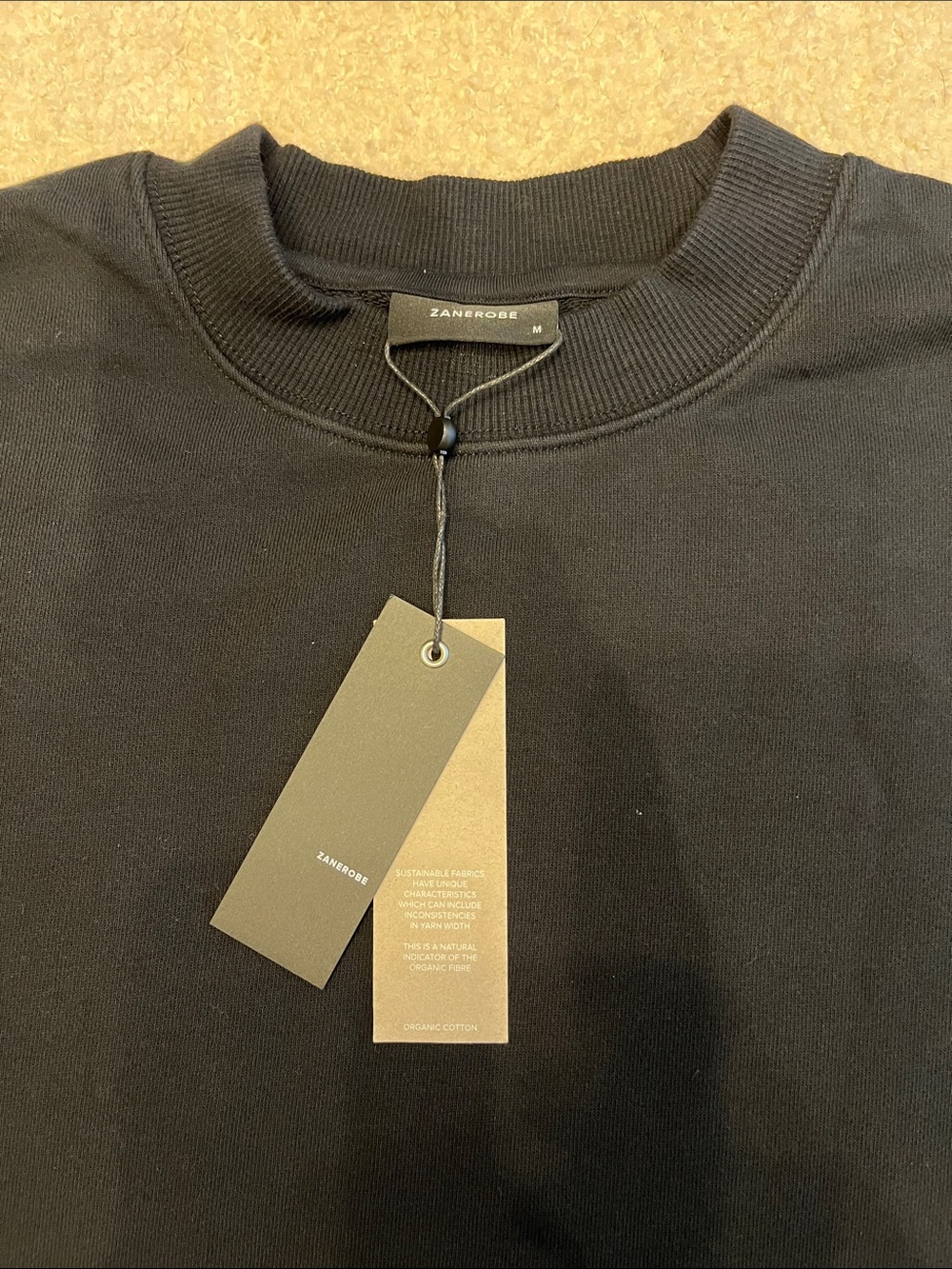 Zanerobe Men's Black Crewneck Sweatshirt - “The Oversized Athletic Style”